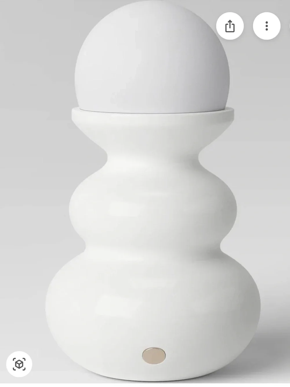 Room Essentials White Sculpted Table Lamp with Glass Orb